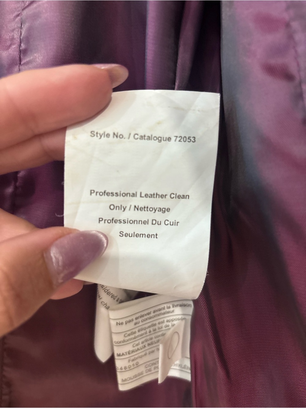 Danier women’s genuine leather moto jacket dark eggplant purple quilted zip S - Picture 13 of 13